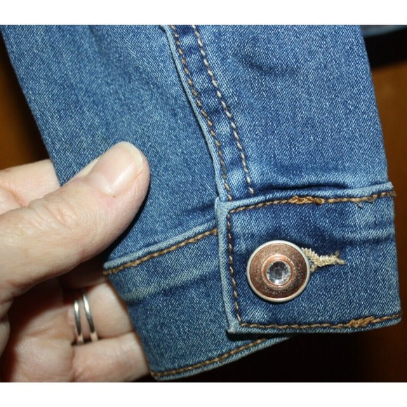 Wonder Nation Girl's Denim Jean Jacket Sz 7/8 Med Embroidery Unicorn Rainbow - Picture 6 of 10